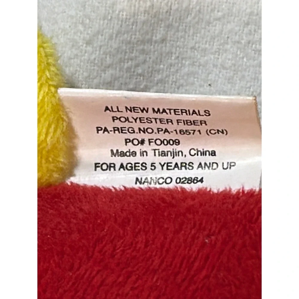 Nanco Red Yellow Striped Tail Plush Stuffed Animal Toy PL-981055 2012